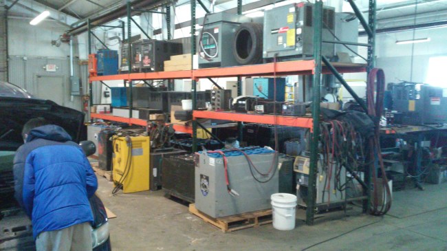 These are extra forklift batteries just in case.