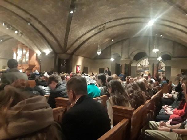rosary in crypt church